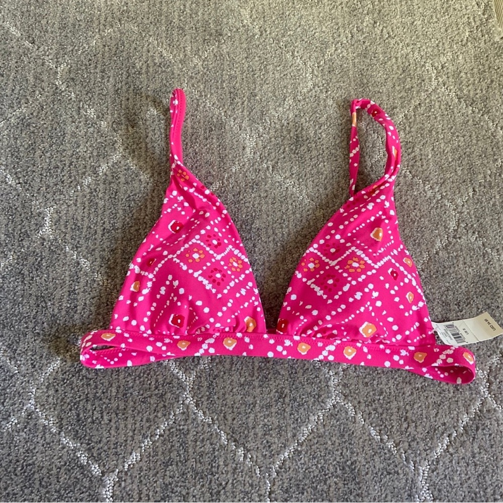 Aerie Pink Patterned Bikini Top